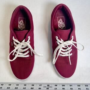 Van's Off The Wall Sneakers Canvas Low-Rise Lace-Up Woman's 8 Burgandy Red TB4R